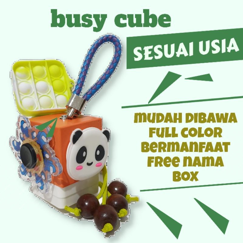 [FLASH SALE] nafisah edutoys kubus BUSY CUBE BLOCK  CUSTOM NAMA  SESUAI USIA balok sibuk mainan kayu