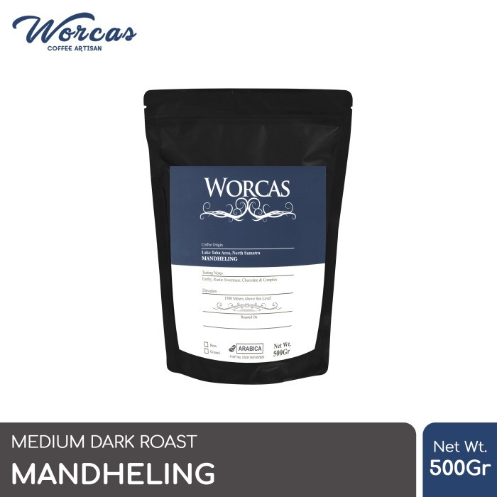 

Kopi Arabica Mandheling 500 Gram (Biji/Bubuk) | Worcas Coffee - KOPI BIJI