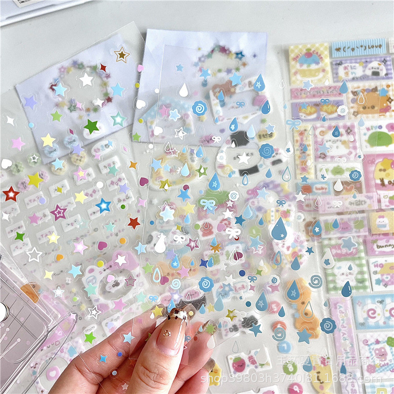 

MINKYS 8pcs/lot Kawaii Decorative Stickers for Scrapbooking Cute Journal Sticker Stationery