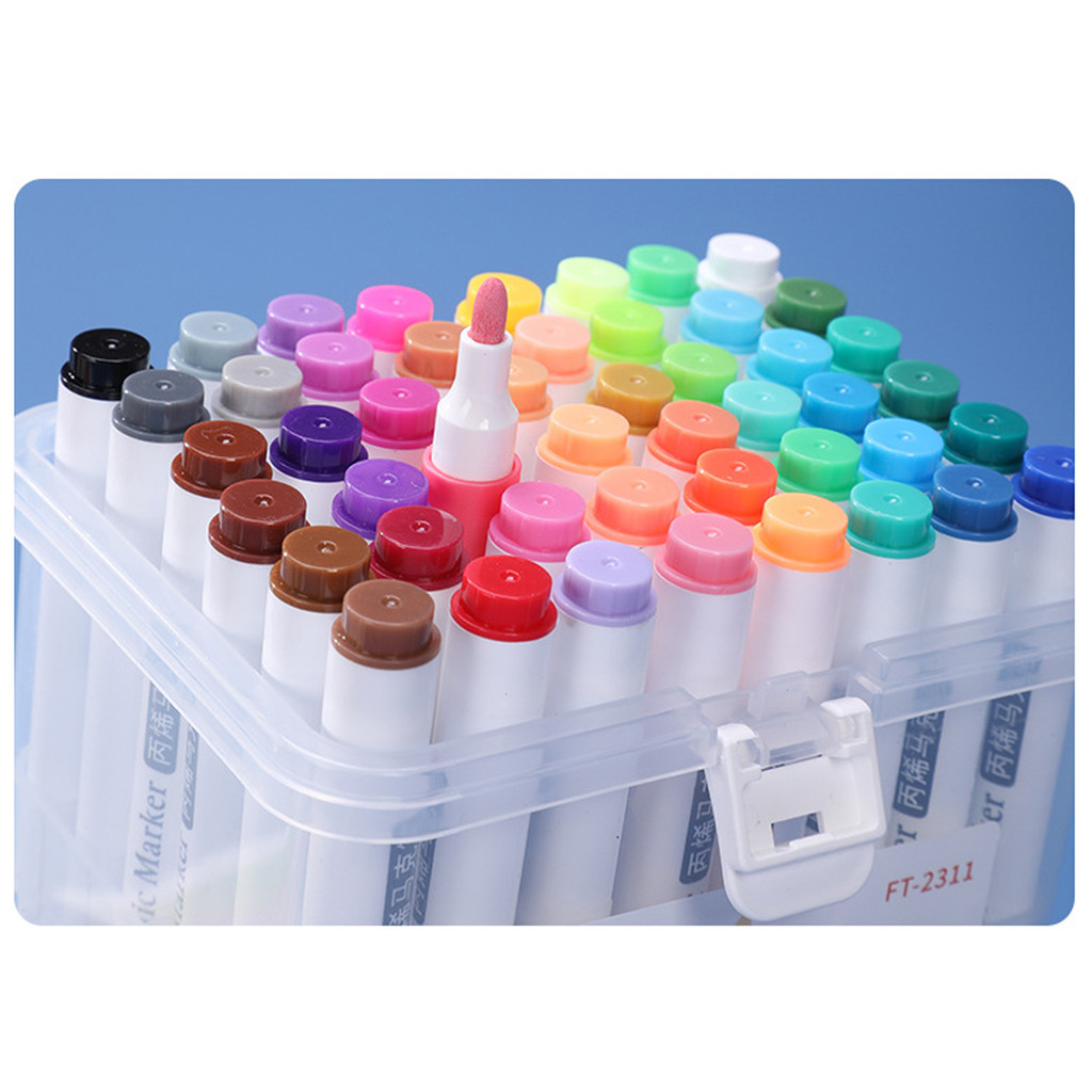 

12/24/36/48/60 Colored Single-head Marker Pen Acrylic Non-washable Watercolor Pen Drawing School Office Stationery Supplies
