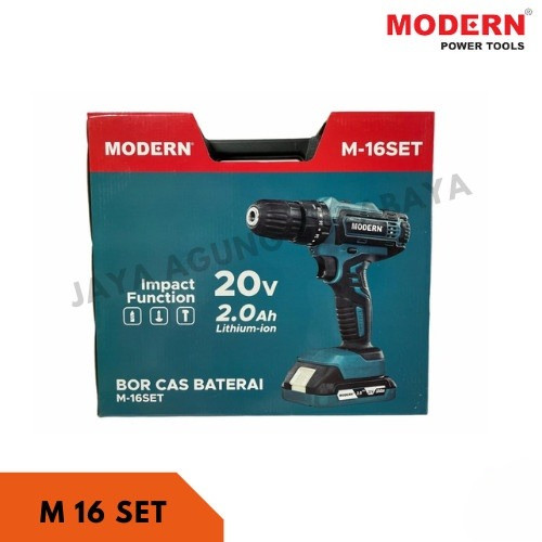 MODERN M 16 Drill Set 20V / Mesin Bor Baterai M16 / Cordless Impact