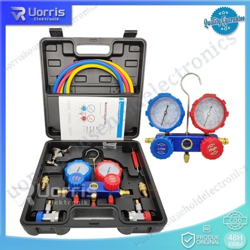 BRASS DOUBLE MANIFOLD MULTI ONE COOL PENGISIAN GAS DINGIN AC MOBIL AC KULKAS AC RUMAH