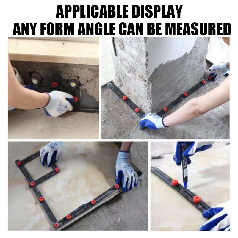 6/9/12Fold Ruler Multi Angle Measuring Ruler Tool Ruler Perforated Mold Professional DIY Wood Tile F
