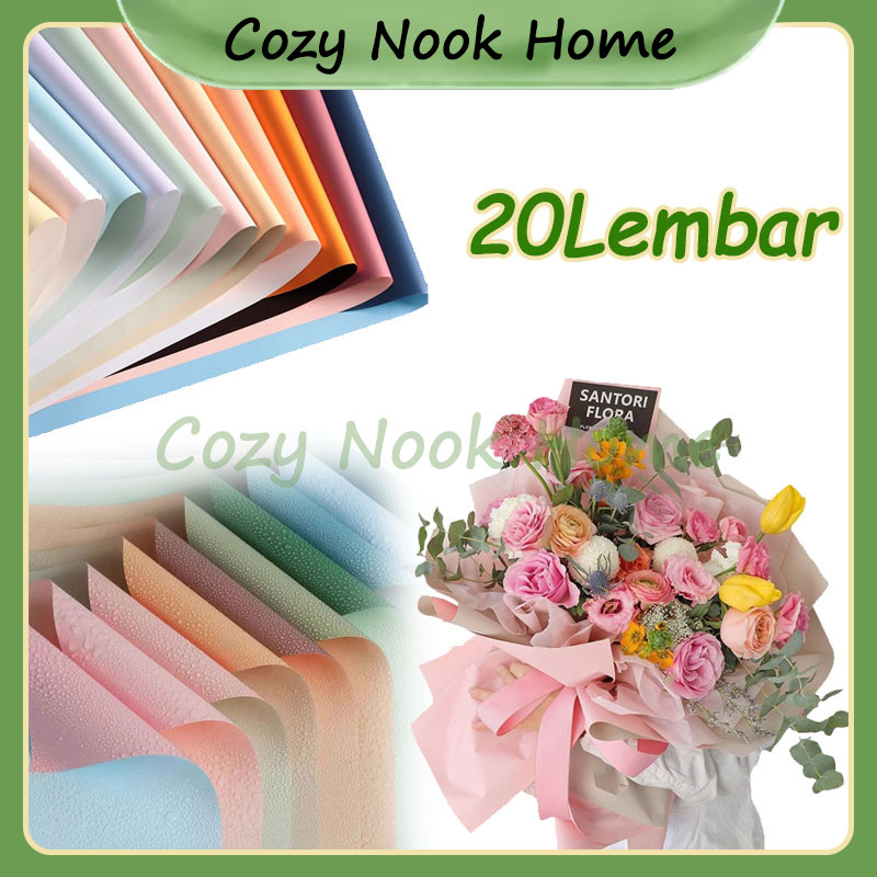 

20Lembar Flower Wrapping Paper / Kertas Buket Bunga Dua Warna Pastel Polos Flower Wrapping / Paper Bi Color Cellophane