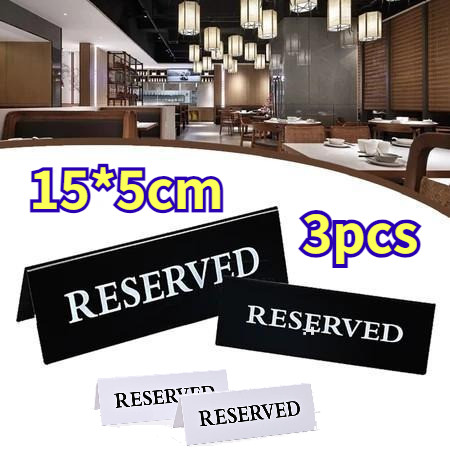 

Reserved Table Sign Tulisan Papan Meja Acrylic UV Tent Card Akrilik Tag Tanda Acrilic Tekuk Bending Segitiga Signage Restoran