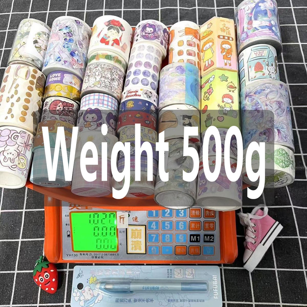 

Random 500g Kawaii Washi Tape Set Journal Decorative Adhesive Paper Cute Masking Tape Stationery Stickers School Supplies