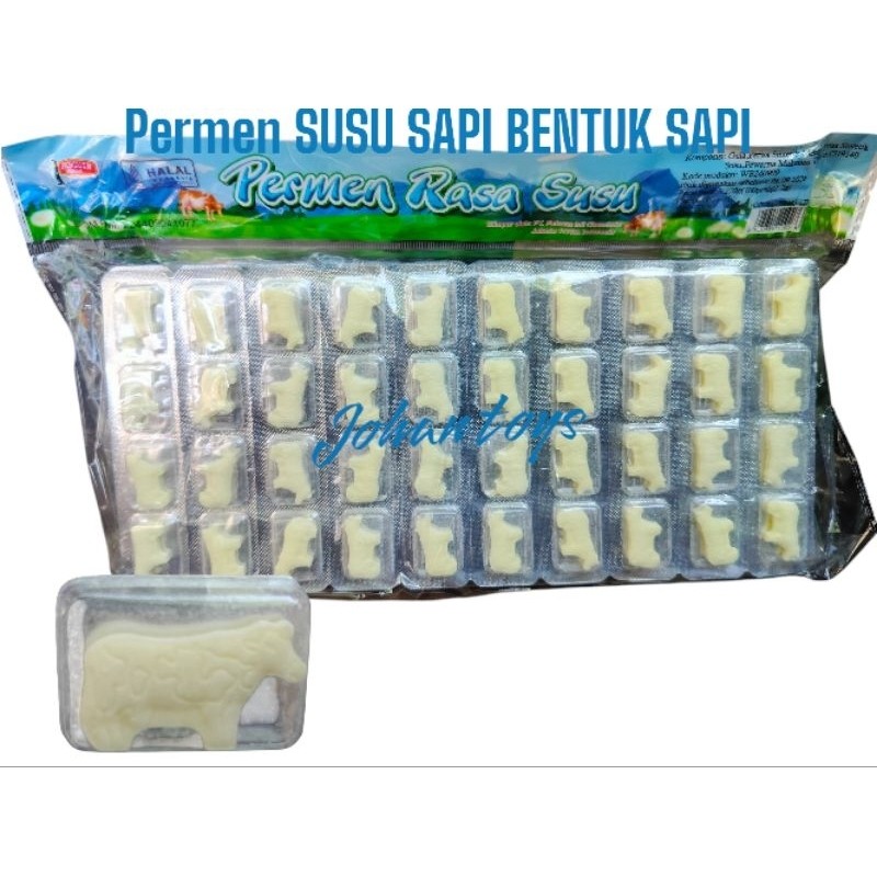 

1 PACK isi 400 PCS PERMEN SUSU SAPI BENTUK SAPI ( EKT ).