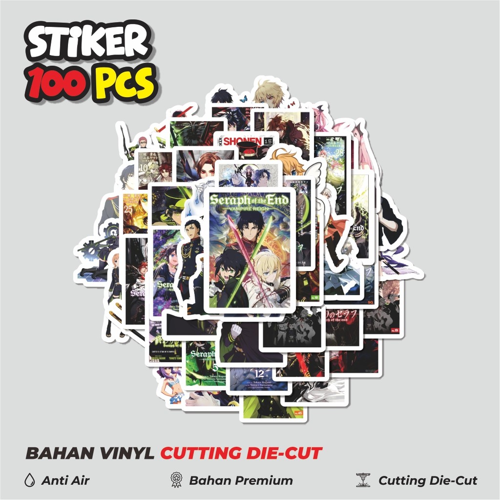 

Terbaru! 50 pcs Stiker Anime Seraph of the End Char Mix 4 Dekorasi Lucu Kreatif untuk Notebook, Skateboard, HP