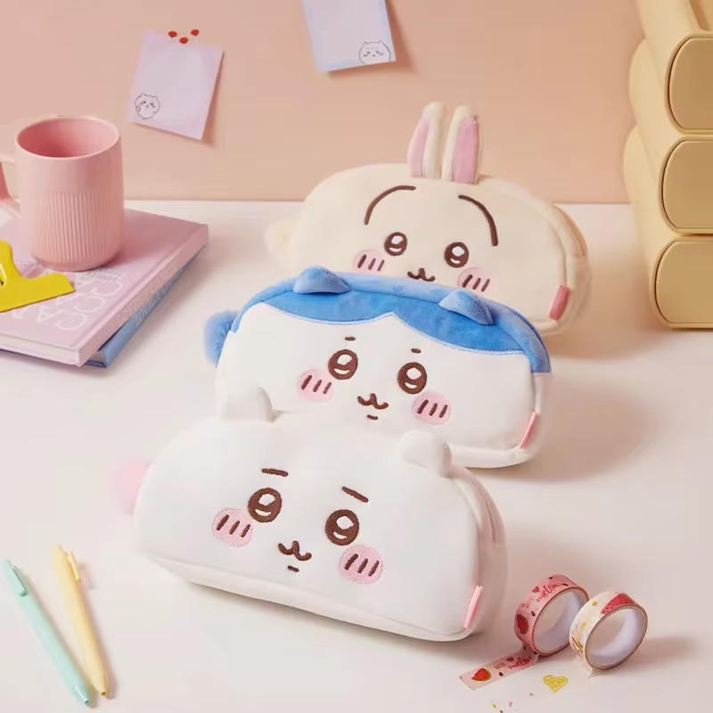 

Chiikawa Pencil Case Cartoon Hachiware Plush Pen Bag Usagi Student Desktop Storage Bag Children New Term Gifts ﻿genuine