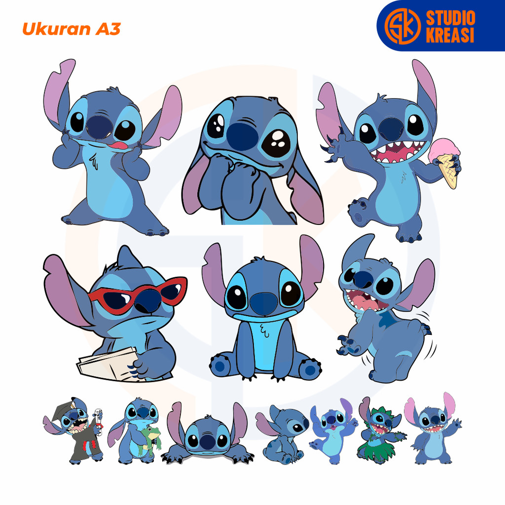 Sablon Setrika Sablon DTF Satuan A3 STITCH - SIAP PRESS