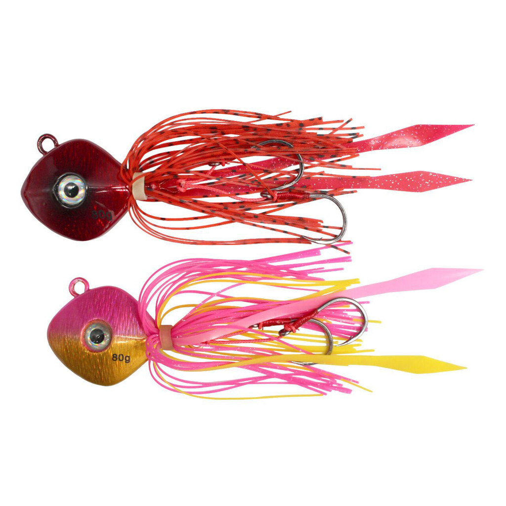 1PC Metal Sinking Snapper Jig Rubber Skirts Hooks 80g100g150g200g Saltwater Assist Hook pesca Fishin