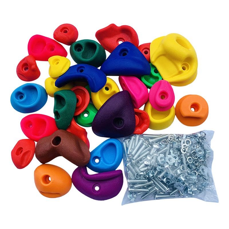 Climbing Holds 32PCS Multi Size Colorful Climbing Holds For Kids Indoor Climbing Gym Outdoor Playset
