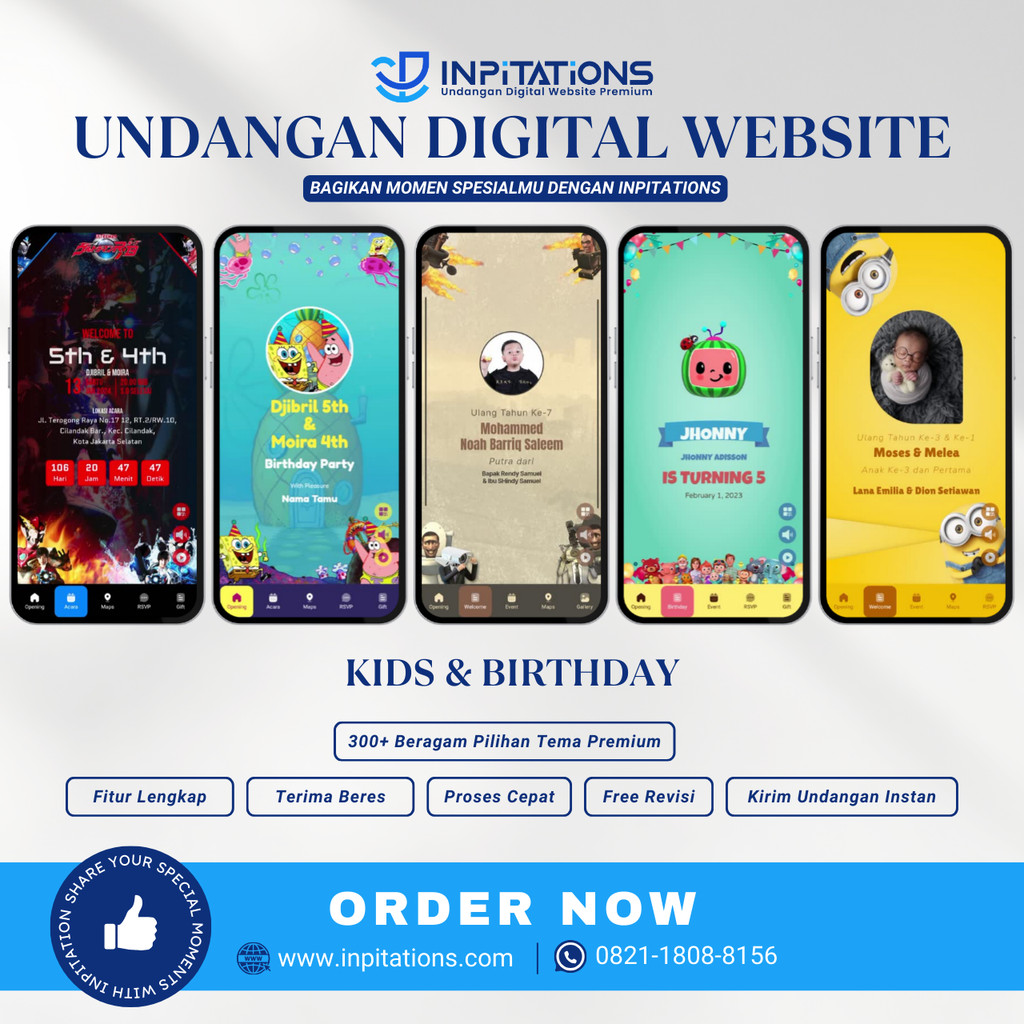 Undangan Digital Website Ulang Tahun Anak Laki Laki & Perempuan - Undangan Custom Ulang Tahun Anak U