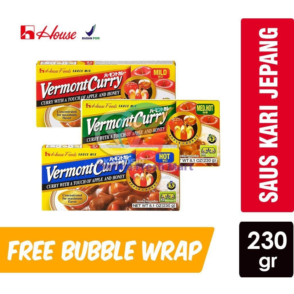

House Vermont Curry Apple Honey / Bumbu Kari Jepang (230 gr) - Online Fresh Mart Denpasar