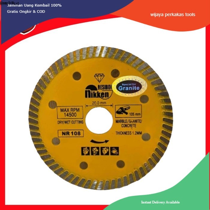 Diamond wheel niken resibon turbo pisau potong granit nikken resibon turbo