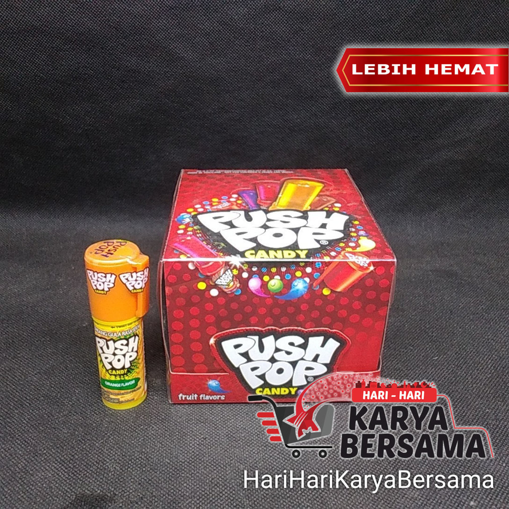 

PERMEN PUSH POP CANDY ANEKA RASA BUAH PER-BOX ISI 20'S X 14GR