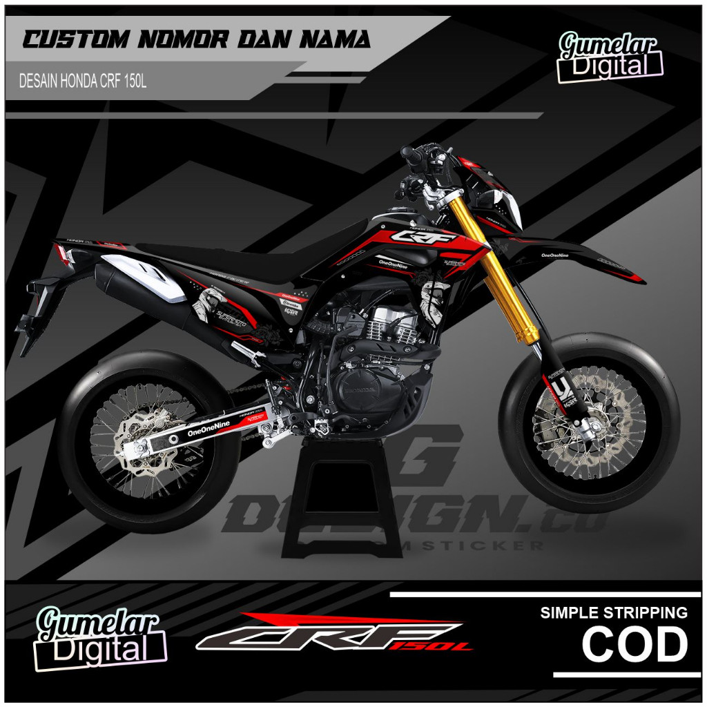 DECAL CRF 150L SUPERMOTO MAWAR SIMPEL