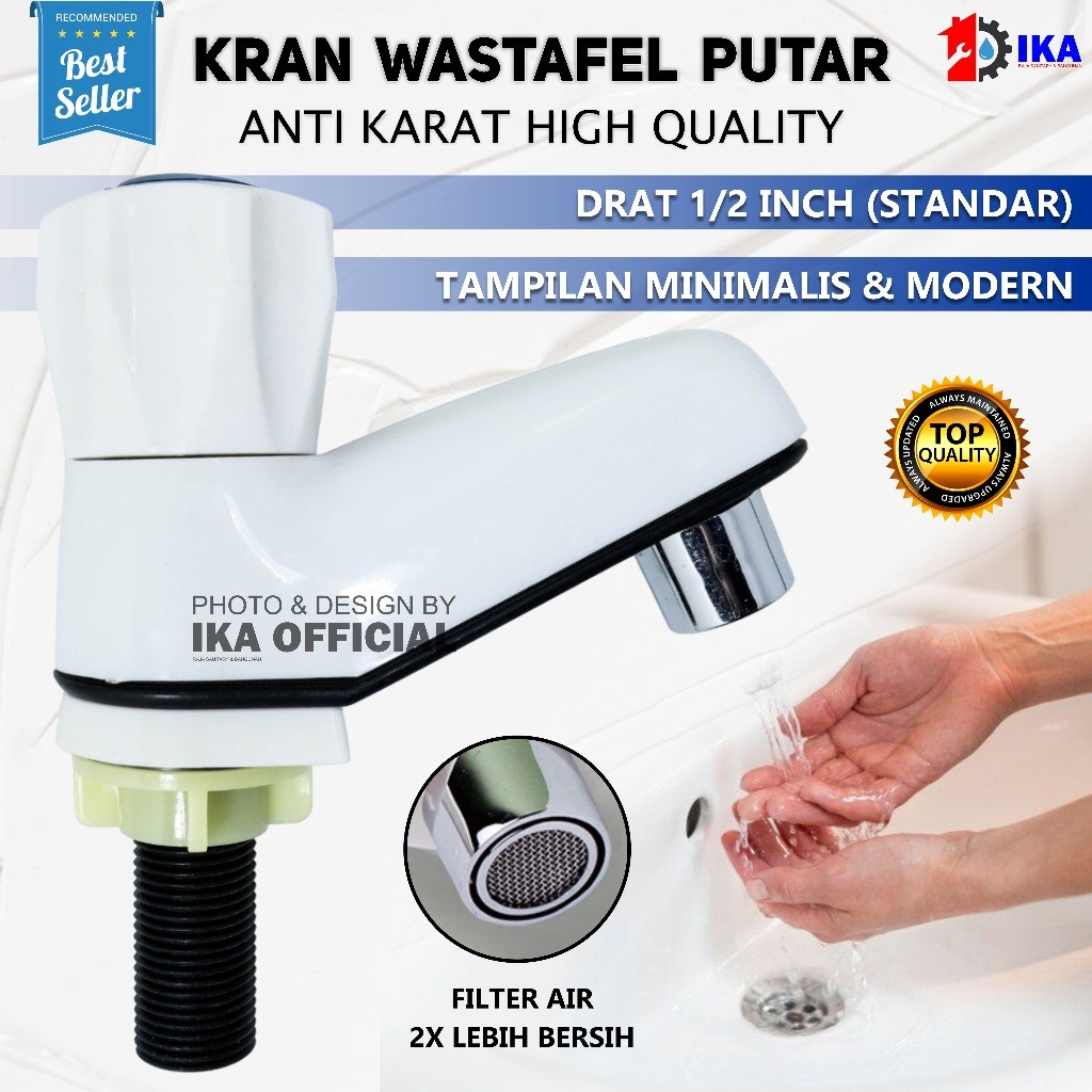 Kran Wastafel Geser - 1/2 Inch Kran Air Wastafel Plastik Keran Cuci Tangan Murah Bagus Drat ABS Kran