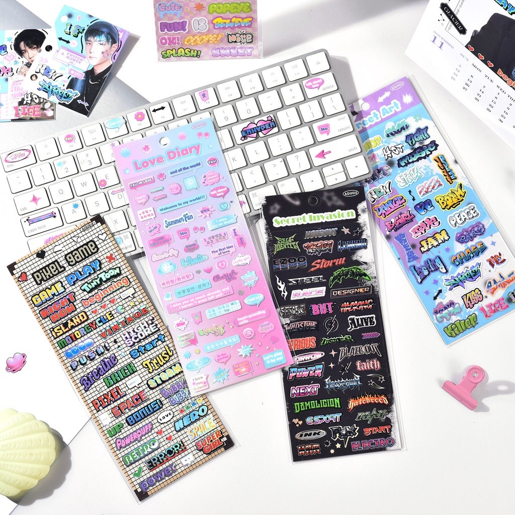 

Character Password Sticker Sheet Words Quote Cool Sticker Pc Deco Stiker