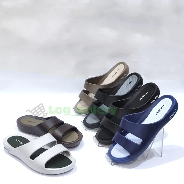 Terlaris ✨ -LUOFU F 2328 - WT6E SIZE 36-40 l Sandal Selop PEREMPUAN TRENDY - PUTIH, 36