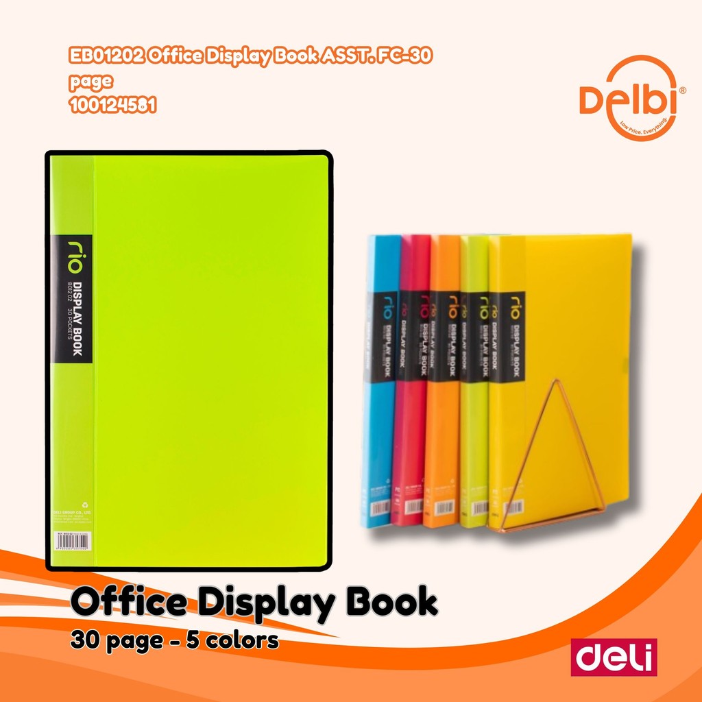 

Deli Display Book Holder Seri Rio FC 30P 0.75mm Bahan PP yang kuat warna cerah EB01202 Office Display Book ASST. FC-30 page