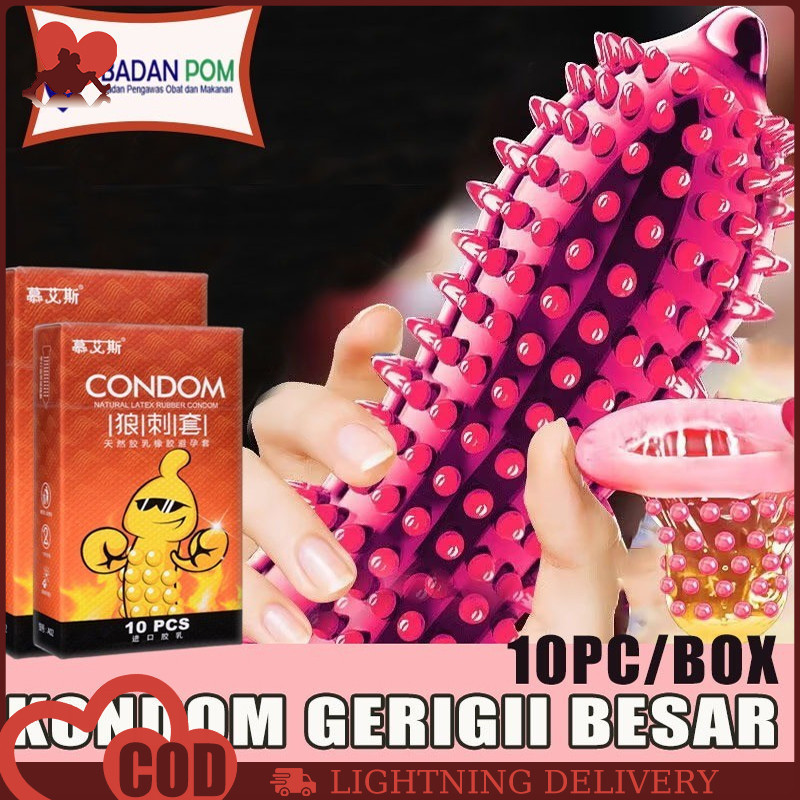 READY BOLO!!! Kondom bergrigi Kondom sutra bergerigi Kondom grigi Alat kontrasepsi 10pc/Box kondom p