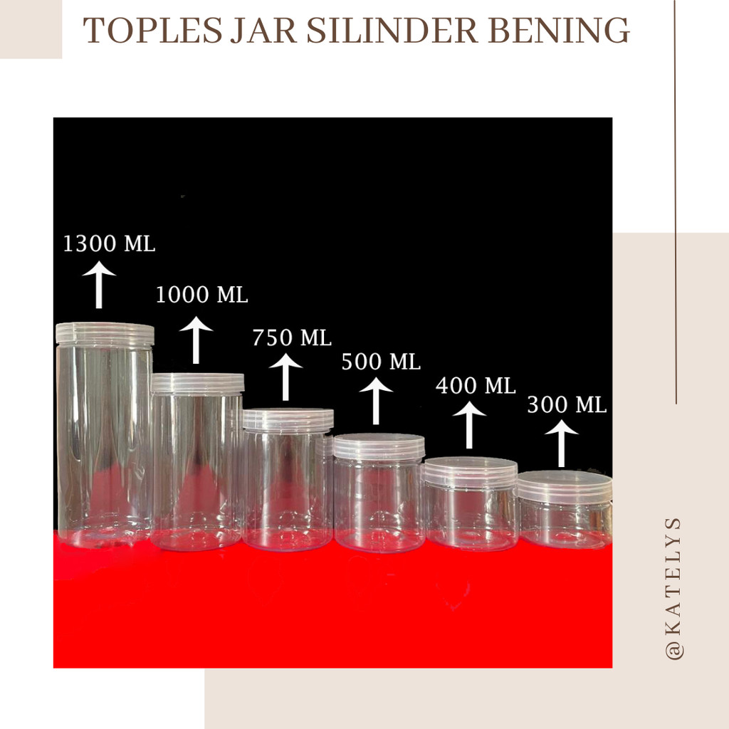 Toples Jar Silinder Bening | Toples Plastik Makanan Kering | Toples Jar Kue