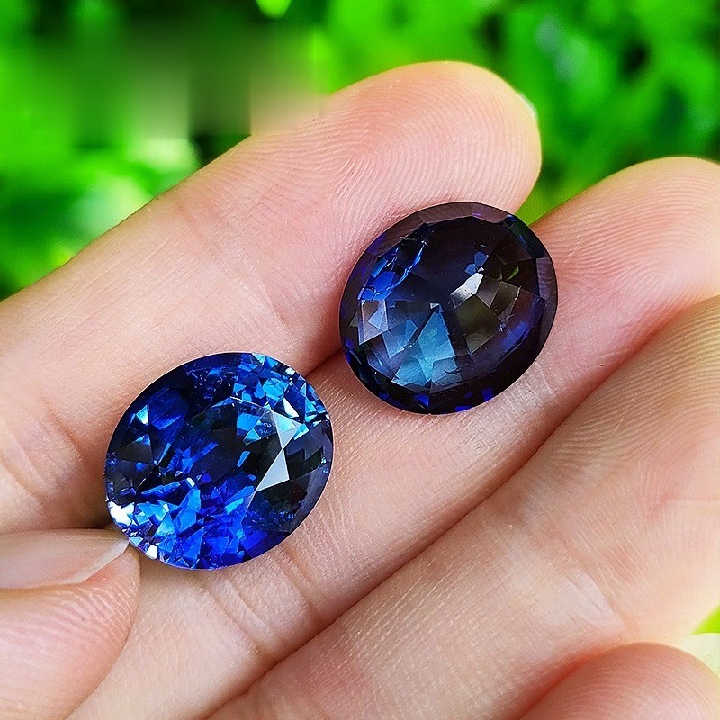 Thailand cut  Cornflower blue color  artificial Sapphire  oval shape  lab created gem stone with cra