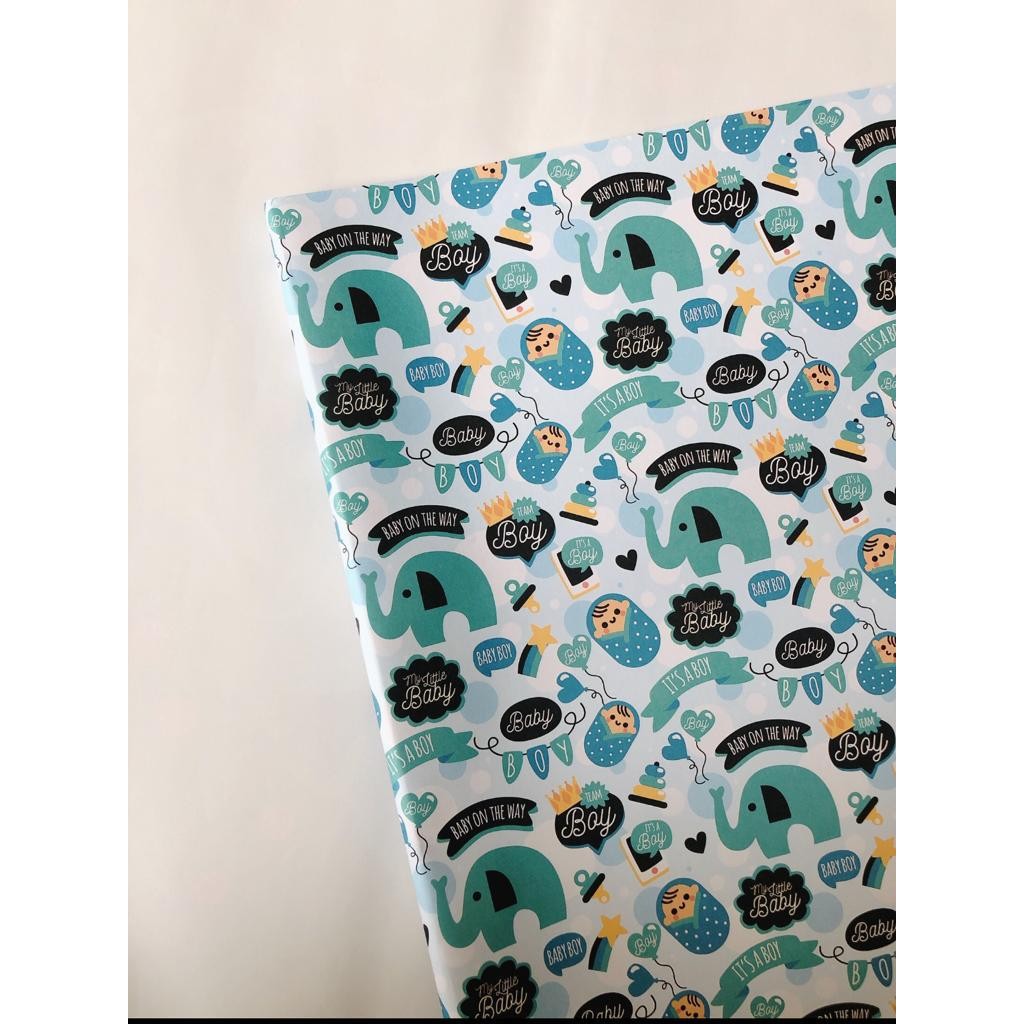 

Kertas kado blue welcome baby