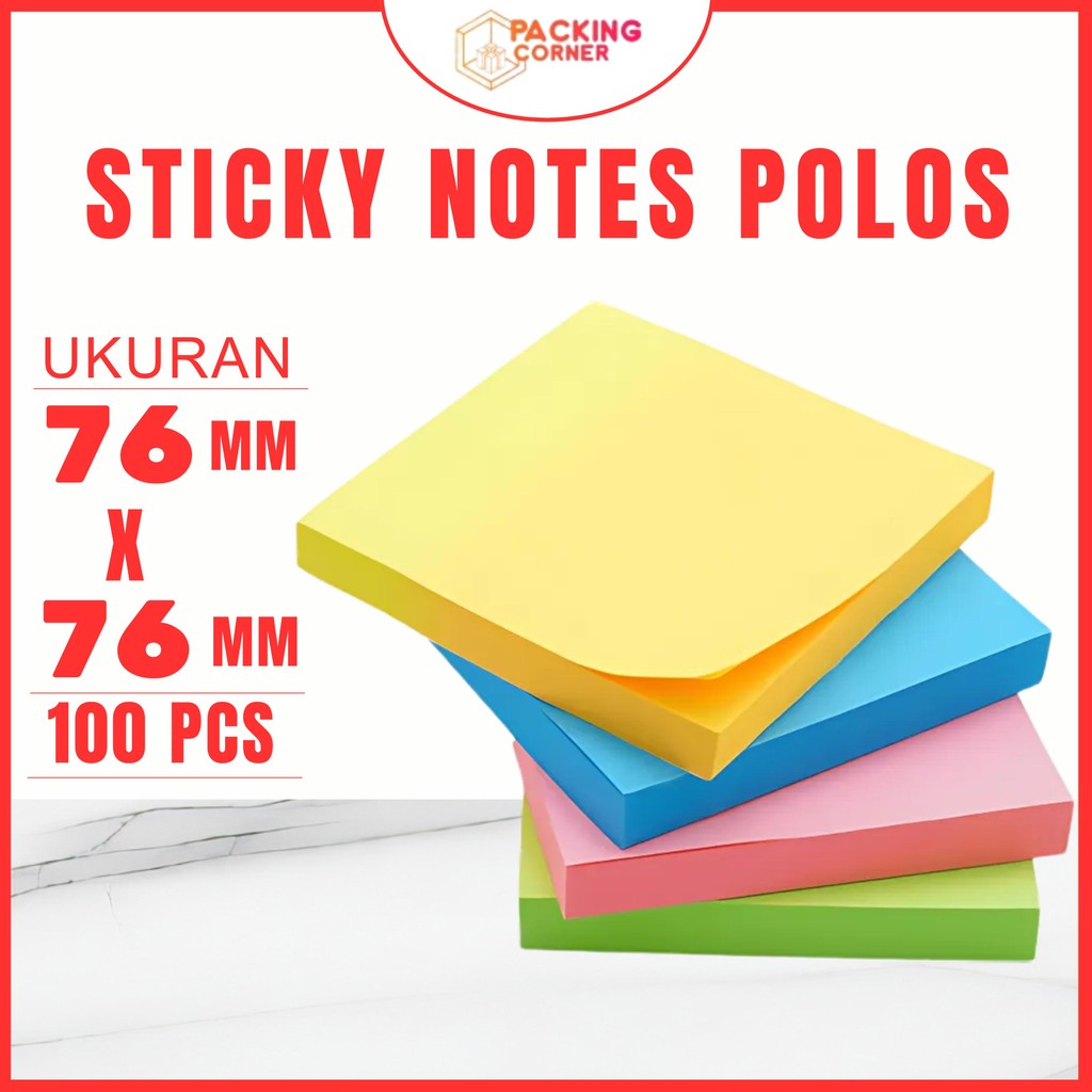 

Sticky Notes Memo 76x76 Polos Penanda Pengingat Kertas Buku Tempel 100 Lembar Perlengkapan Kantor Sekolah ATK Note Pad