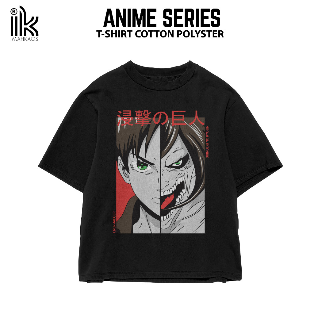 [AOT009] Kaos Anime Attack On Titan - Kaos Attack On Titan Best Seller - IMAHKAOS - Kaos Katun Anime