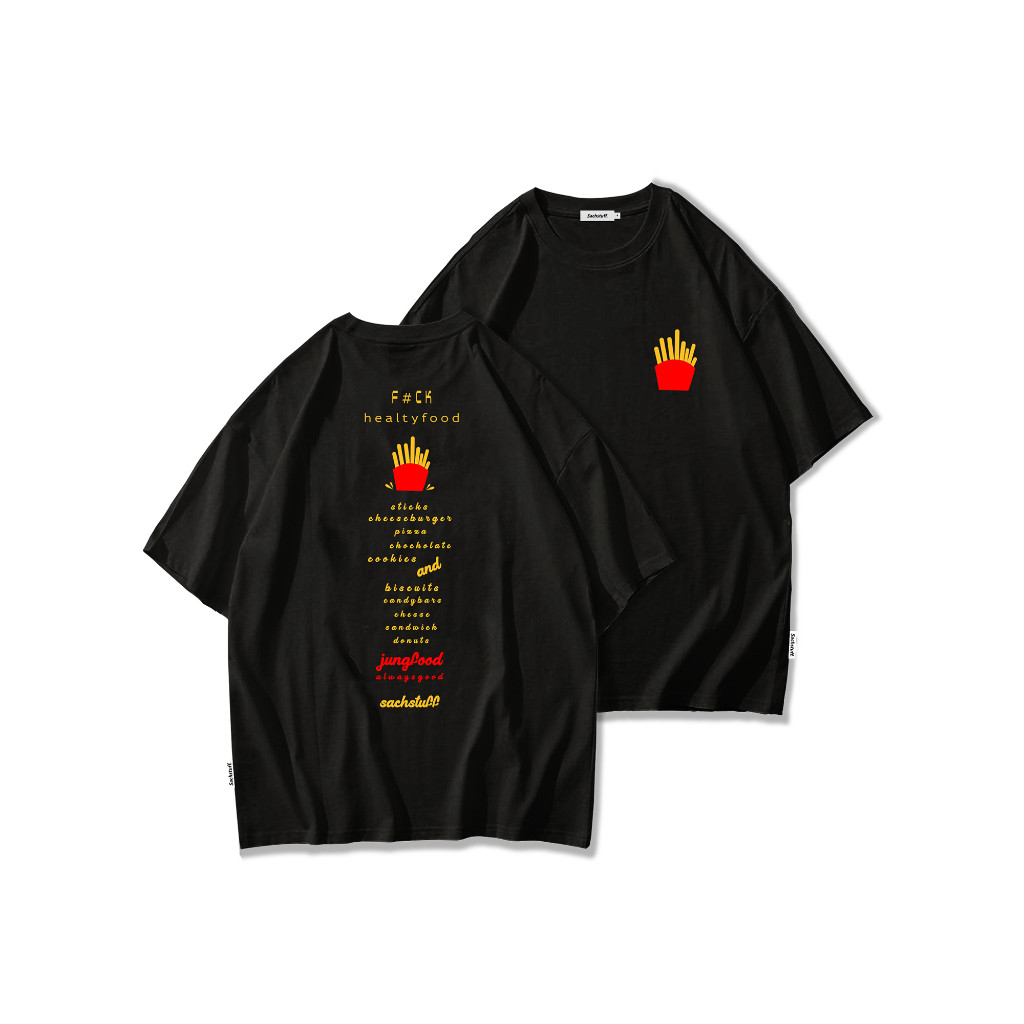 【COD】 Sachstuff Junk Food - Kaos Tshirt Reguler & Oversize Tees | Pria Wanita T-shirt