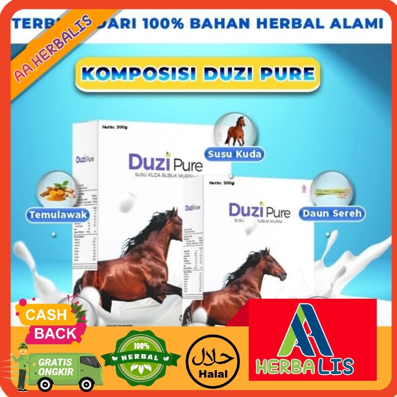 

Duzi Pure - Susu Kuda Lombok Cegah Pengapuran Tulang, Nyeri Sendi Dan Rematik 100% Original 1 Box