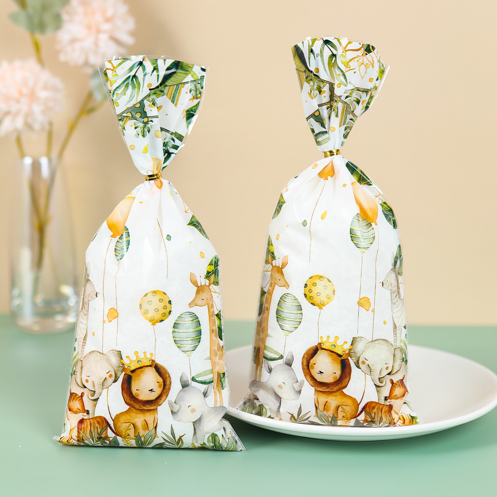 

Jungle Animal Party Candy Gift Bags Jungle Safari Biscuit Packing Bag Gift Bag Birthday Party Decor Kids Supplies Baby Shower
