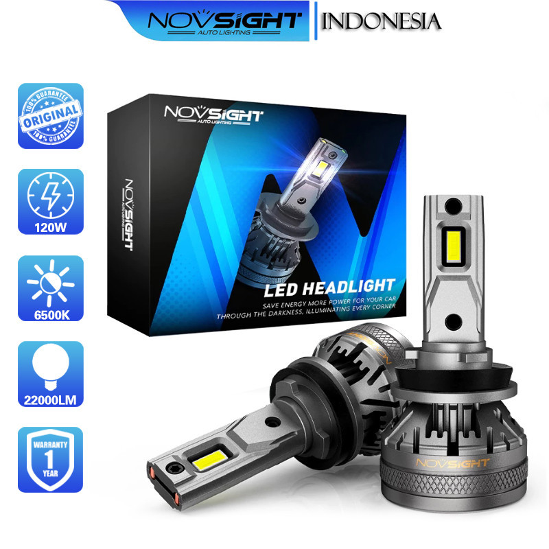 Novsight N37 H4 H11 H7 9005 Lampu Utama Mobil Tipe Led Terang 120w 22000lm 6500K Sepasang