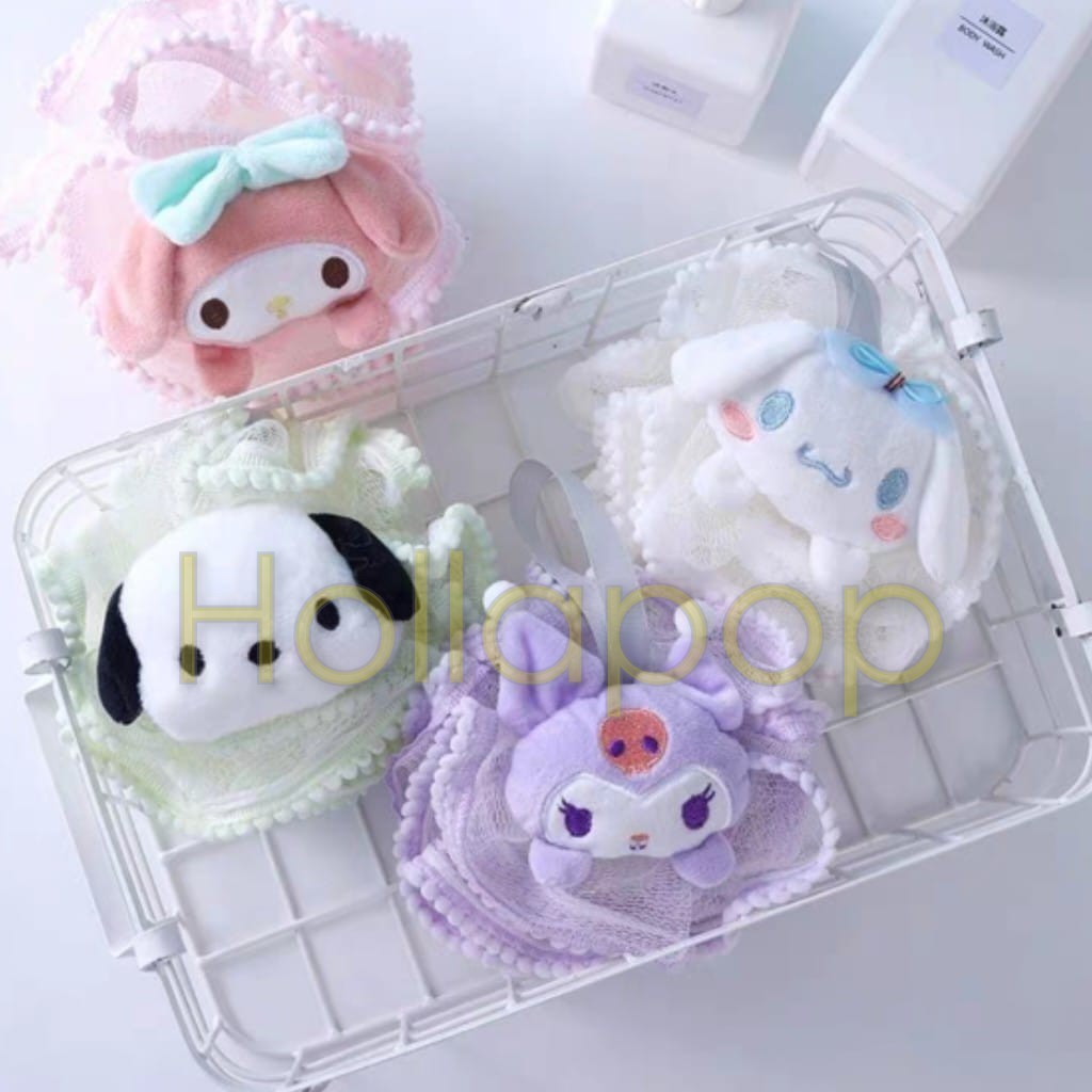 HOP Spon Spons Mandi Jaring Shower Puff  Motif Karakter Lucu Anak Cartoon Kartun