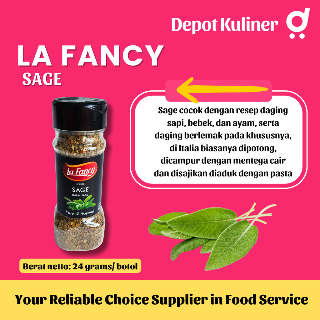 

La Fancy Foods Daun Sage 100% Murni 24g