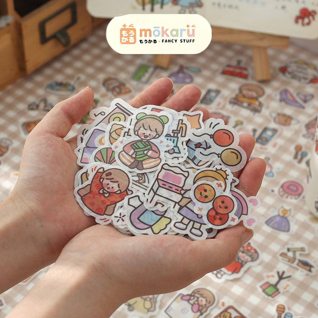 

My Girly Planet Flake Stickers Set / Stiker Washi Motif Karakter Lucu