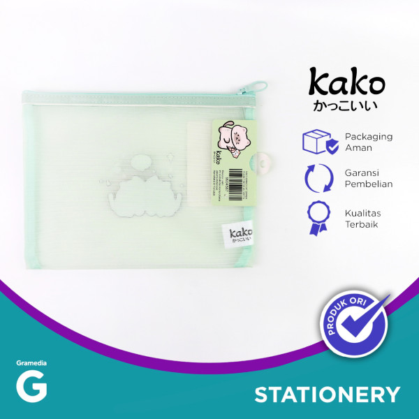 

Kako Kimiko Cat Zipper Pocket Mesh A5 Green