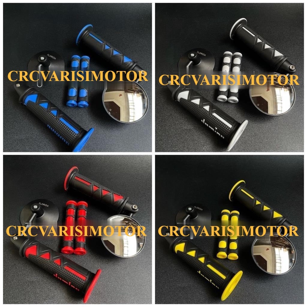 #CLN# Spion Jalu Bulat Bar End Plus Handgrip Plus Karet Handle Paket 3in1 Universal Semua Motor mega