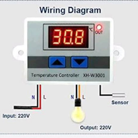XH W3001 XH-W3001 THERMOSTAT 220V AC 10A 1500 watt - ZK