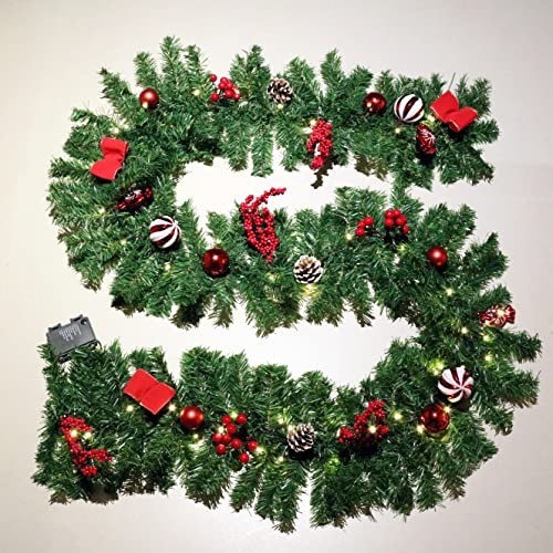 

Hanizi 9 FT Christmas Garland, Battery Operated 8 Lighting Modes