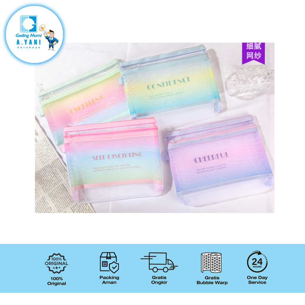 

KINHSHION ZIPPER CASE A5 3D DOUBLE LAYER MW 75221 WARNA CAMPUR