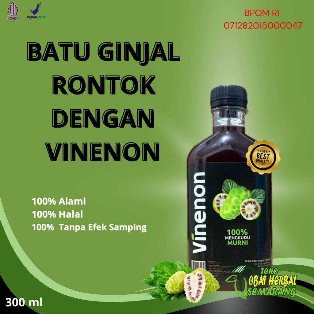 

VINENON - Cuka Mengkudu Asli Probiotik Alami Mengatasi Batu Ginjal Secara Alami Halal BPOM