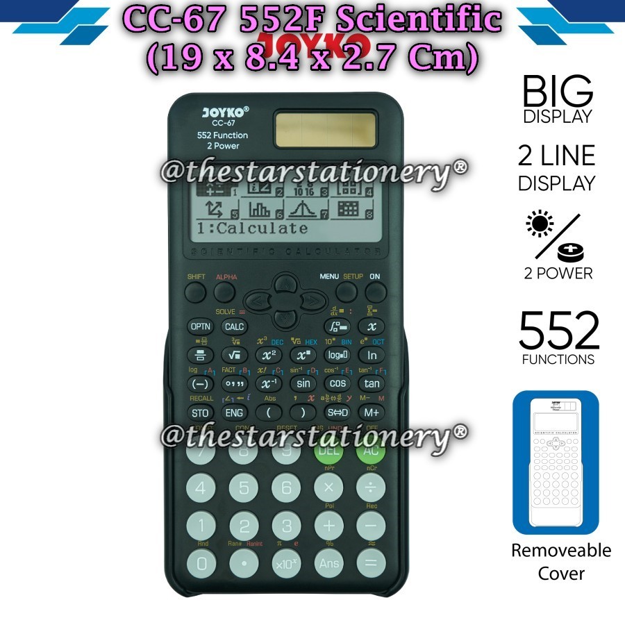

(1 Biji) GROSIR Kalkulator Joyko CC-67 Scientific 552 Functions / Calculator Joyko CC 67