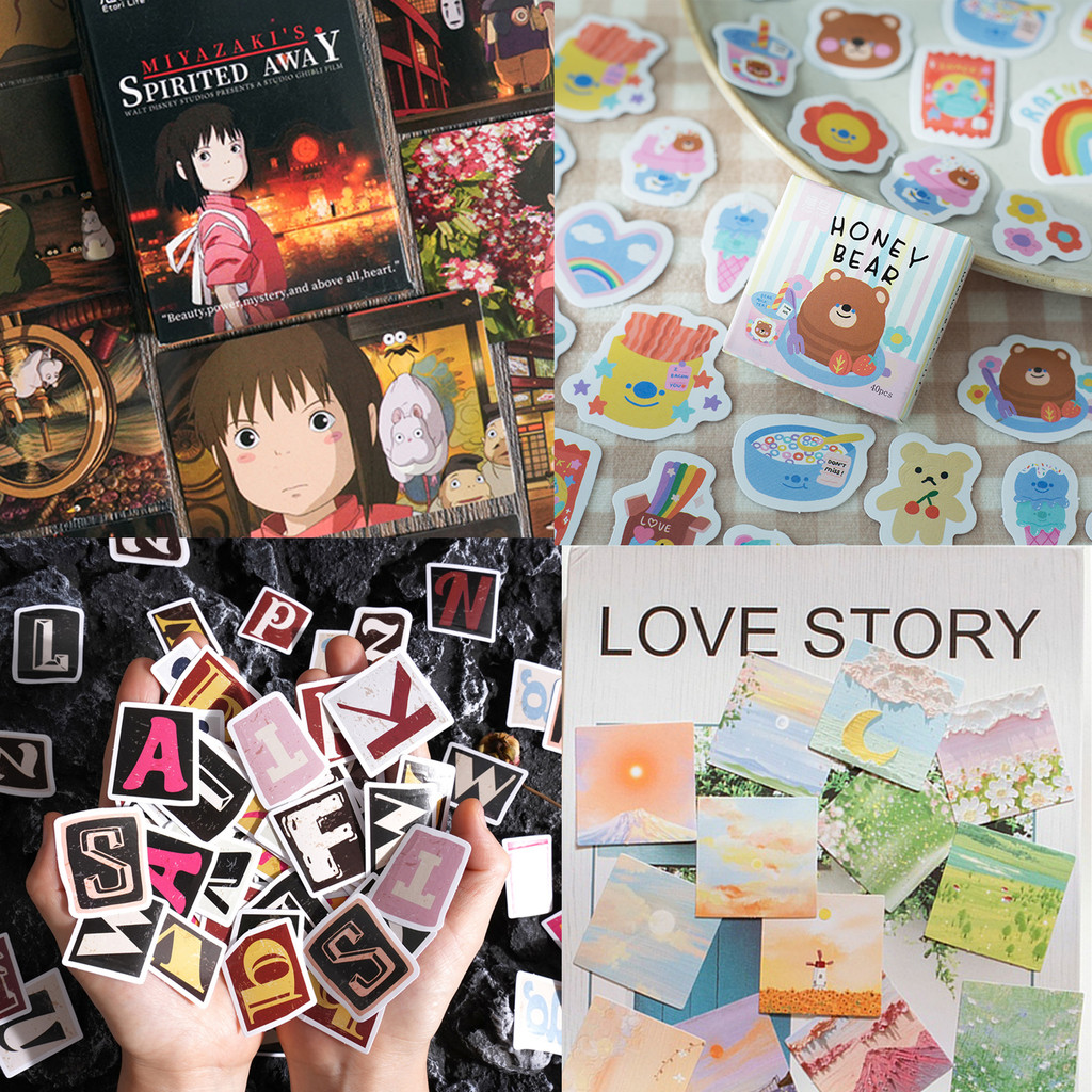 

Four Mixed Sticker Combinations,For Photo Album Diaries Cup Notebooks Phone Scrapbook Diaries
