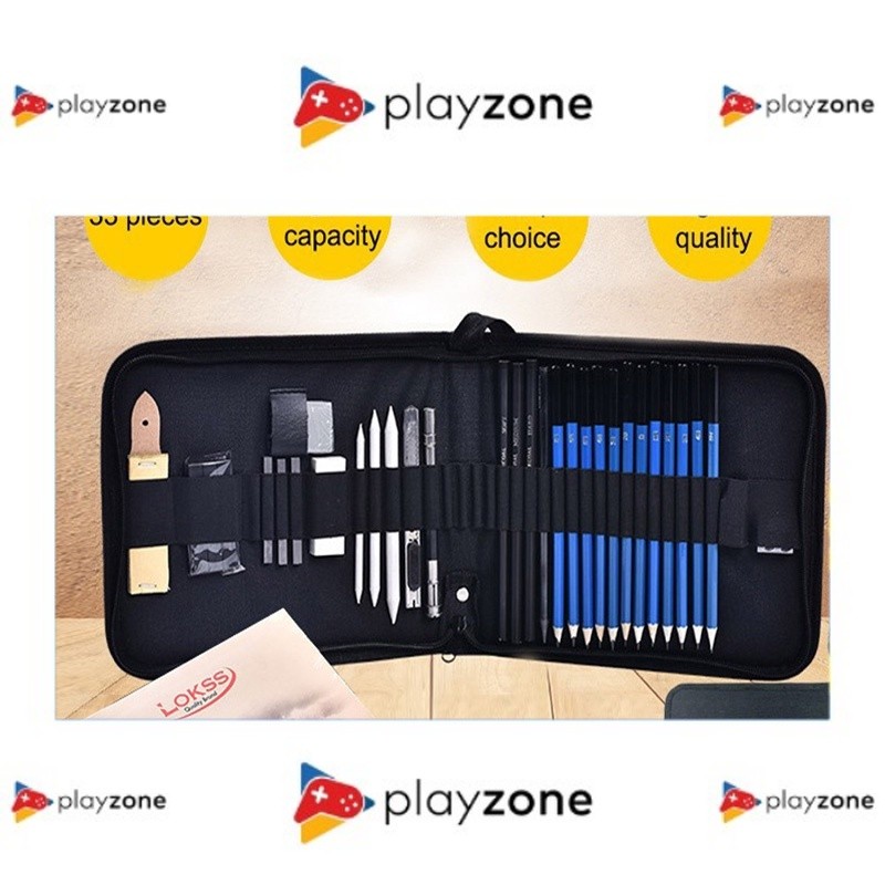 

33PCS Sketch Pensil Pisau Penghapus dan Pensil Gambar untuk Keperluan Sekolah Pencil Drawing Set