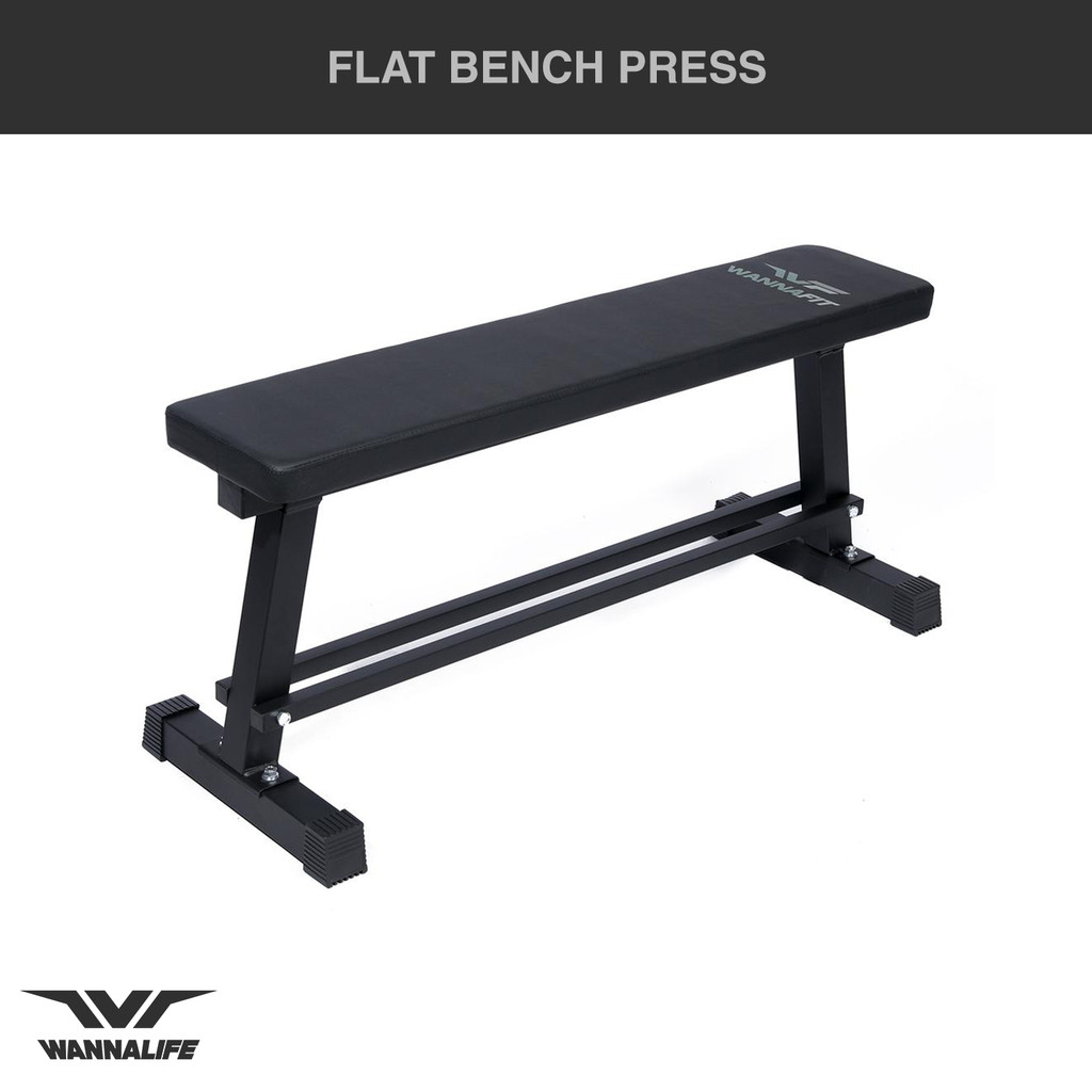 WANNALIFE Bench Press Flat | Bangku Fitness | Alat Gym