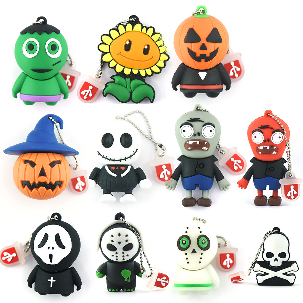 

cartoon ghost usb flash drive 4GB 8GB U disk 16GB 32GB pen drive 64GB 128GB memory USB stick cute skull pendrive halloween