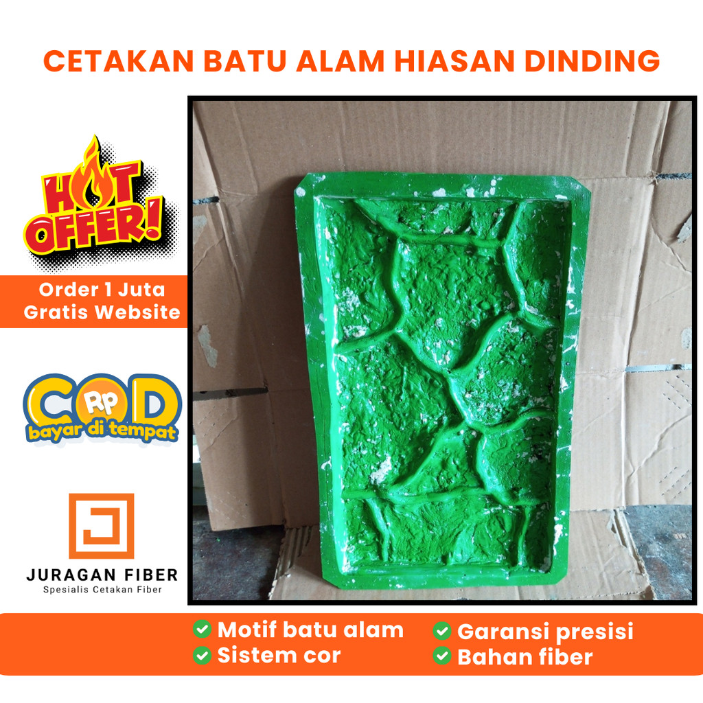 CETAKAN FIBER BATU ALAM / batu alam tempel dinding /
cetakan batu alam dinding 20 40